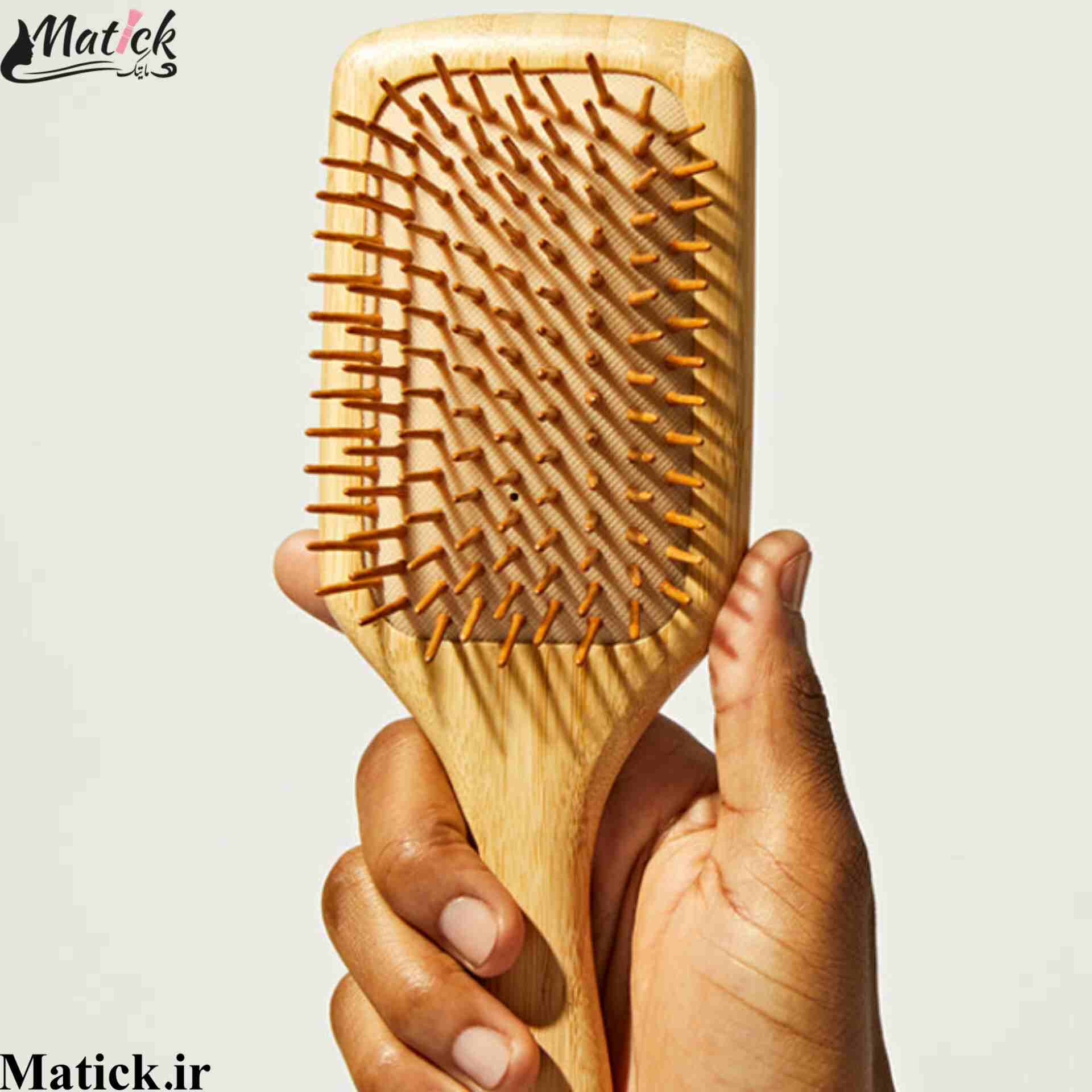 خرید برس مو چوبی مستطیل بامبو