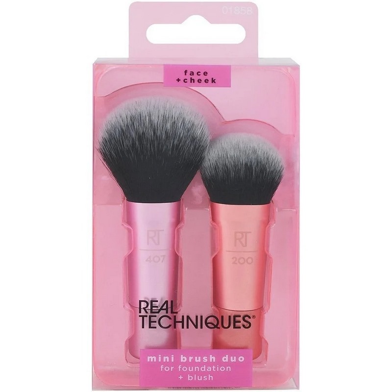 ست براش آرایشی 2 تکه ریل تکنیک مدل Mini Brush Duo