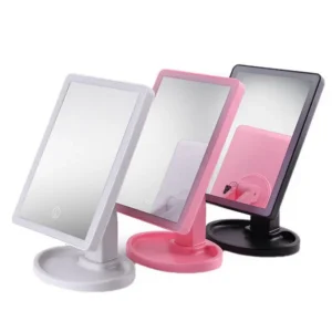 آینه آرایشی چراغ دار رومیزی مدل LED دار (باتری خور)